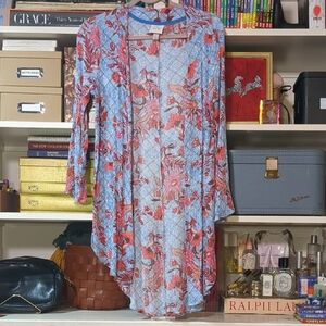 Floral Open Front Cardigan Kimono Cover Up